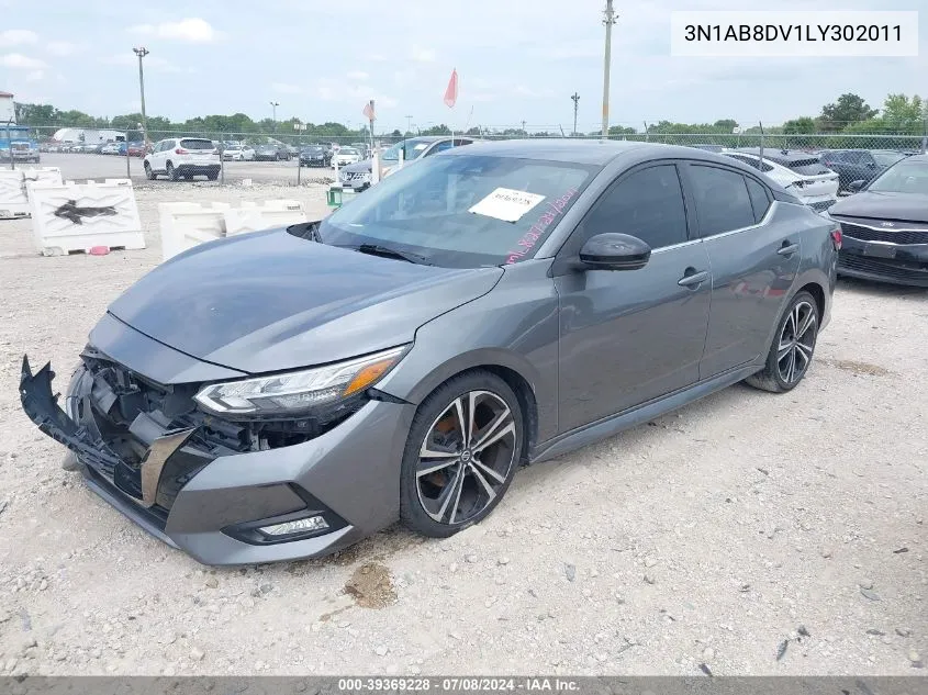 2020 Nissan Sentra Sr Xtronic Cvt VIN: 3N1AB8DV1LY302011 Lot: 39369228