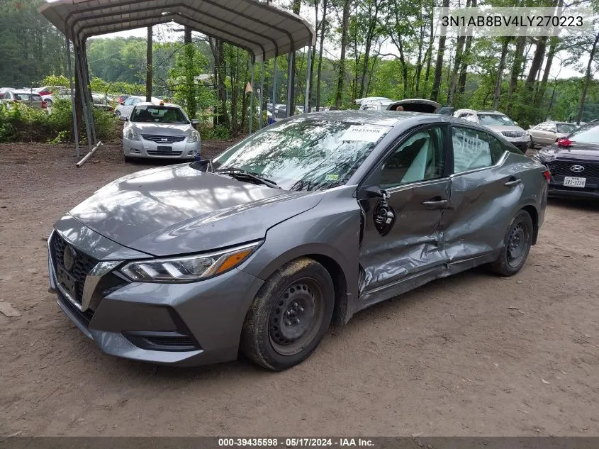 2020 Nissan Sentra S Xtronic Cvt VIN: 3N1AB8BV4LY270223 Lot: 39435598