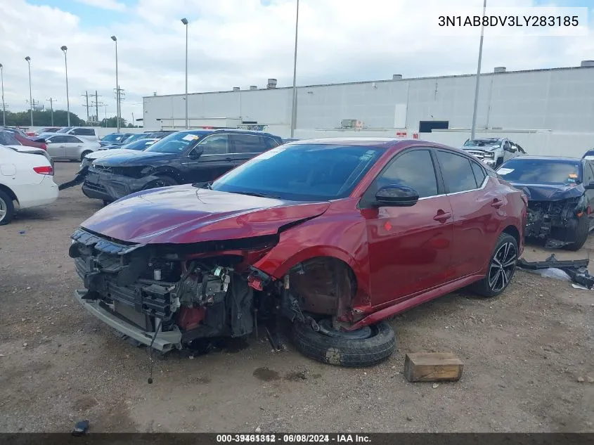 2020 Nissan Sentra Sr Xtronic Cvt VIN: 3N1AB8DV3LY283185 Lot: 39461312