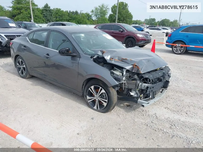 2020 Nissan Sentra Sv Xtronic Cvt VIN: 3N1AB8CV8LY278615 Lot: 39505217