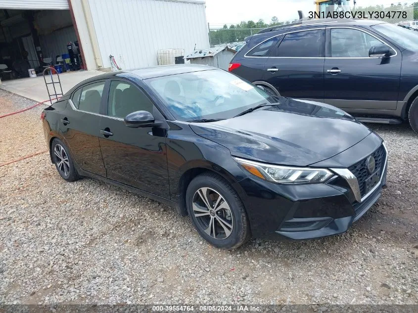 2020 Nissan Sentra Sv Xtronic Cvt VIN: 3N1AB8CV3LY304778 Lot: 39554764