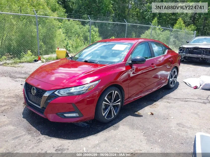 2020 Nissan Sentra Sr Xtronic Cvt VIN: 3N1AB8DV9LY224741 Lot: 39566299