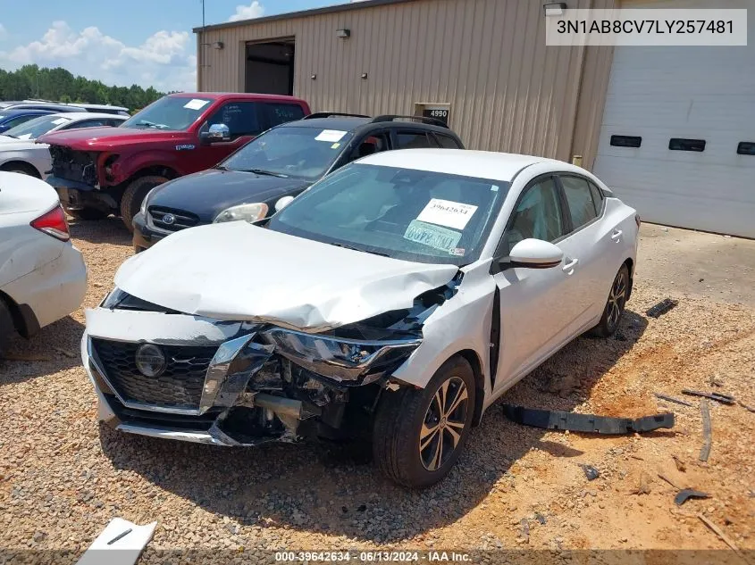 3N1AB8CV7LY257481 2020 Nissan Sentra Sv Xtronic Cvt