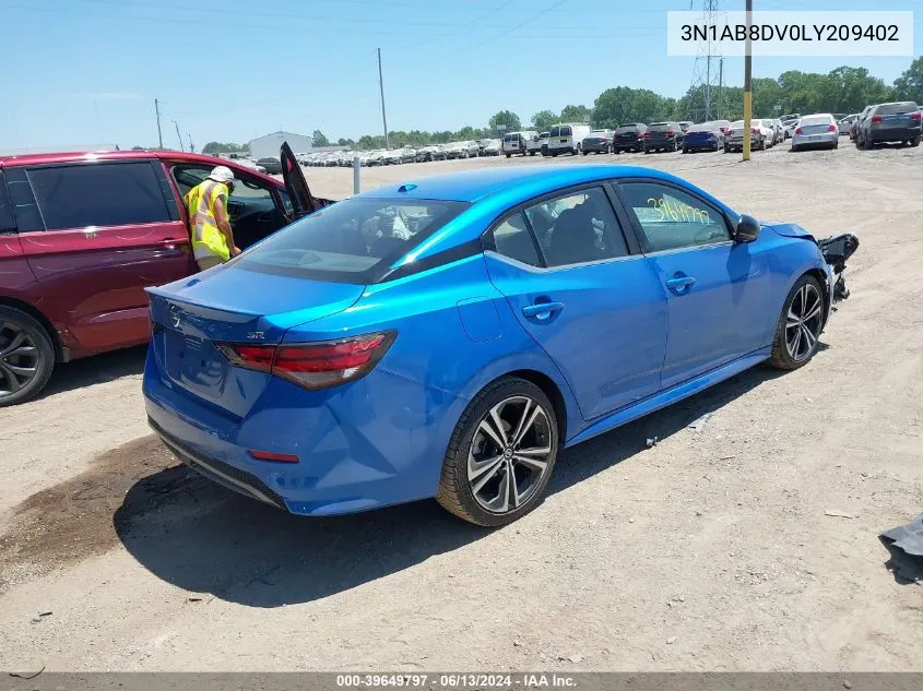 2020 Nissan Sentra Sr Xtronic Cvt VIN: 3N1AB8DV0LY209402 Lot: 39649797