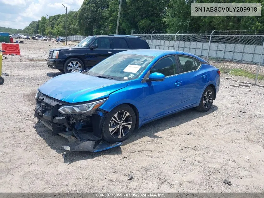 2020 Nissan Sentra Sv Xtronic Cvt VIN: 3N1AB8CV0LY209918 Lot: 39775059