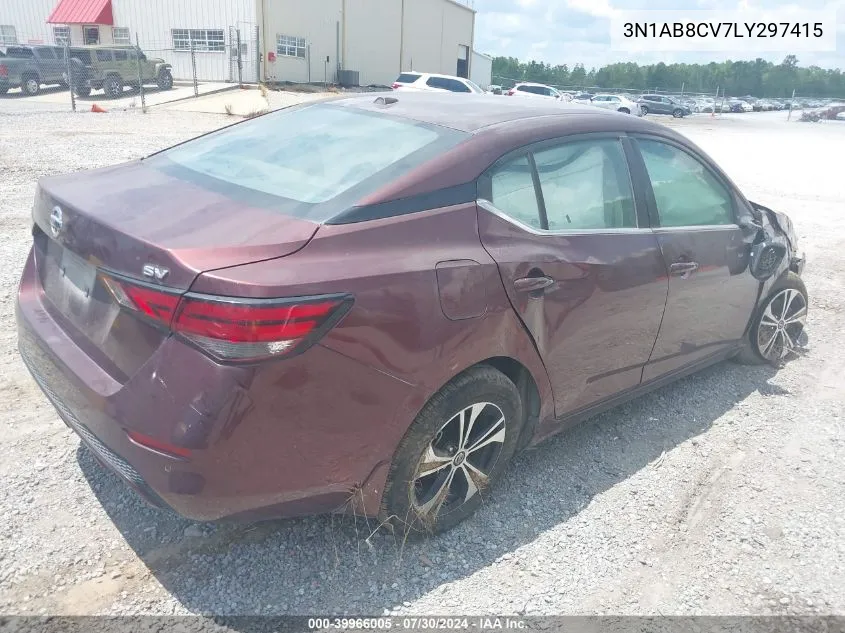 3N1AB8CV7LY297415 2020 Nissan Sentra Sv Xtronic Cvt