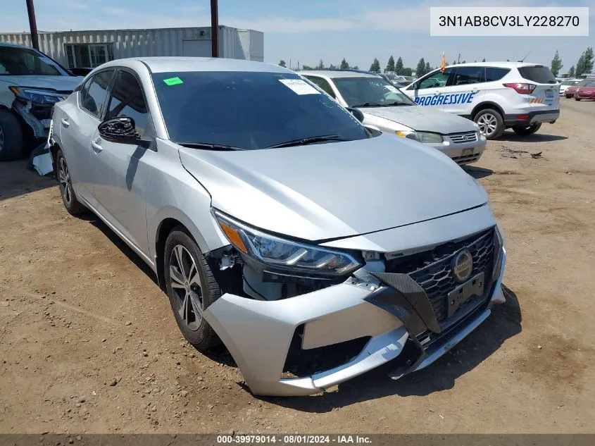 2020 Nissan Sentra Sv Xtronic Cvt VIN: 3N1AB8CV3LY228270 Lot: 39979014