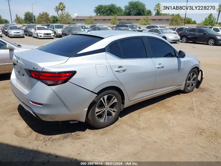 2020 Nissan Sentra Sv Xtronic Cvt VIN: 3N1AB8CV3LY228270 Lot: 39979014