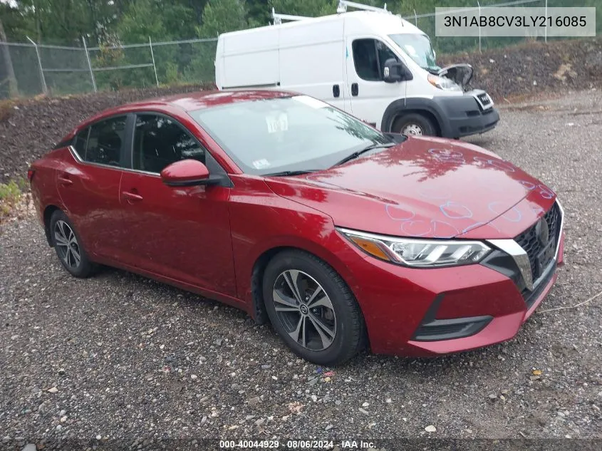 2020 Nissan Sentra Sv Xtronic Cvt VIN: 3N1AB8CV3LY216085 Lot: 40044929