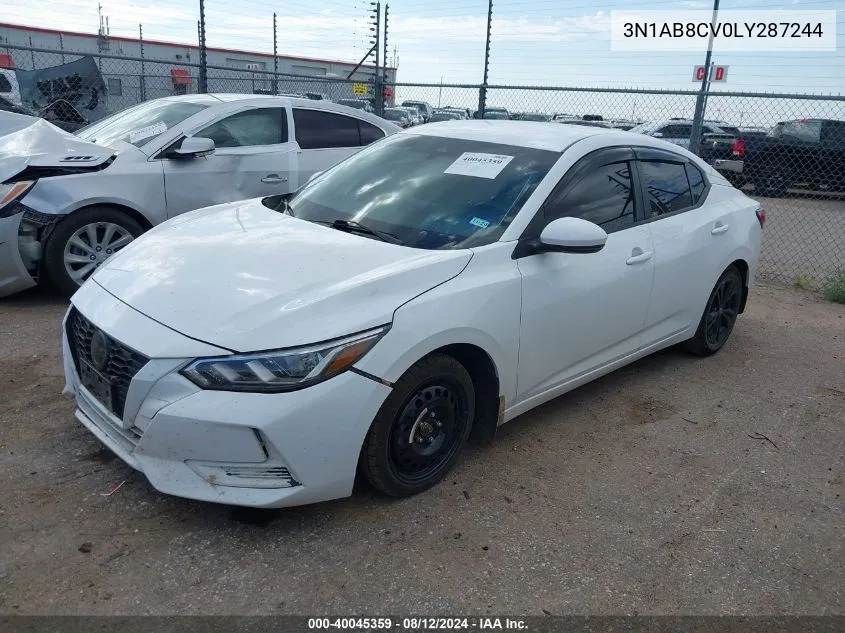 2020 Nissan Sentra Sv Xtronic Cvt VIN: 3N1AB8CV0LY287244 Lot: 40045359