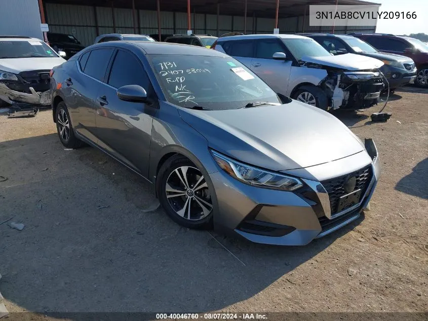 2020 Nissan Sentra Sv Xtronic Cvt VIN: 3N1AB8CV1LY209166 Lot: 40046760