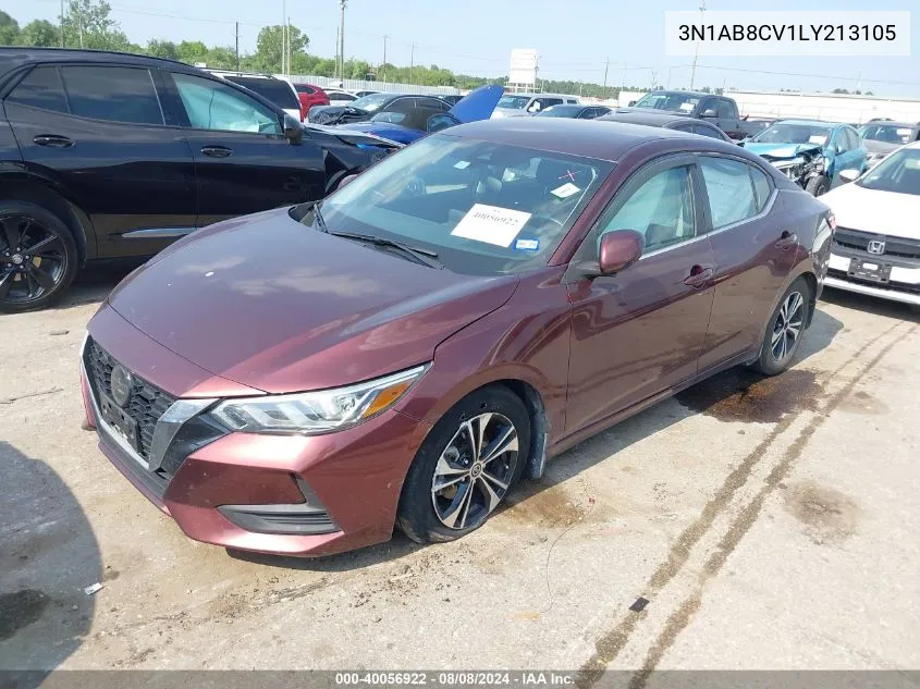 2020 Nissan Sentra Sv Xtronic Cvt VIN: 3N1AB8CV1LY213105 Lot: 40056922