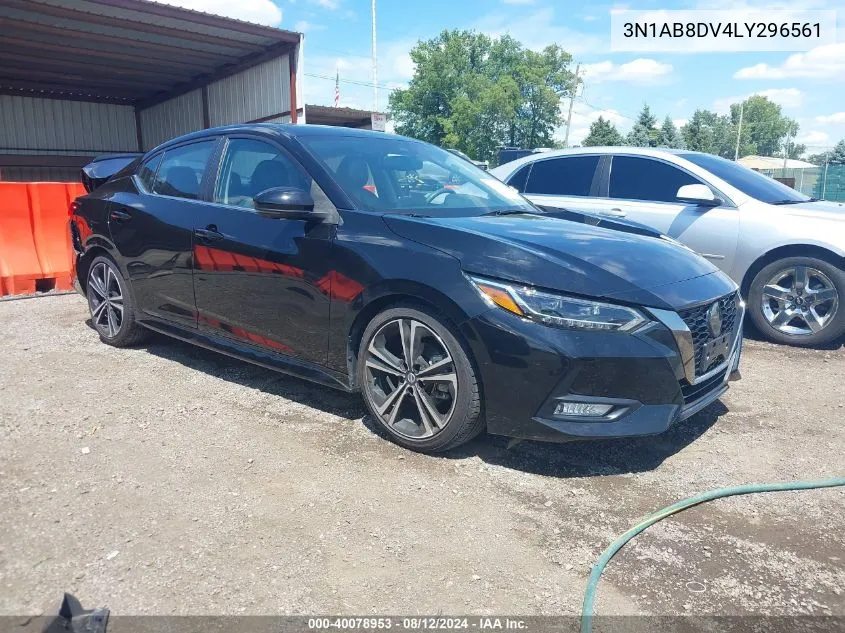 2020 Nissan Sentra Sr Xtronic Cvt VIN: 3N1AB8DV4LY296561 Lot: 40078953