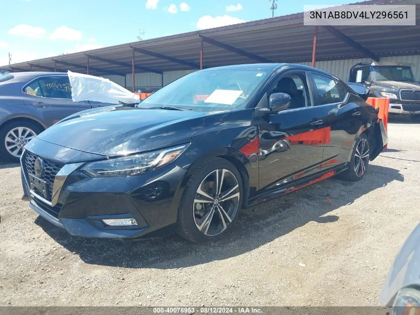 2020 Nissan Sentra Sr Xtronic Cvt VIN: 3N1AB8DV4LY296561 Lot: 40078953