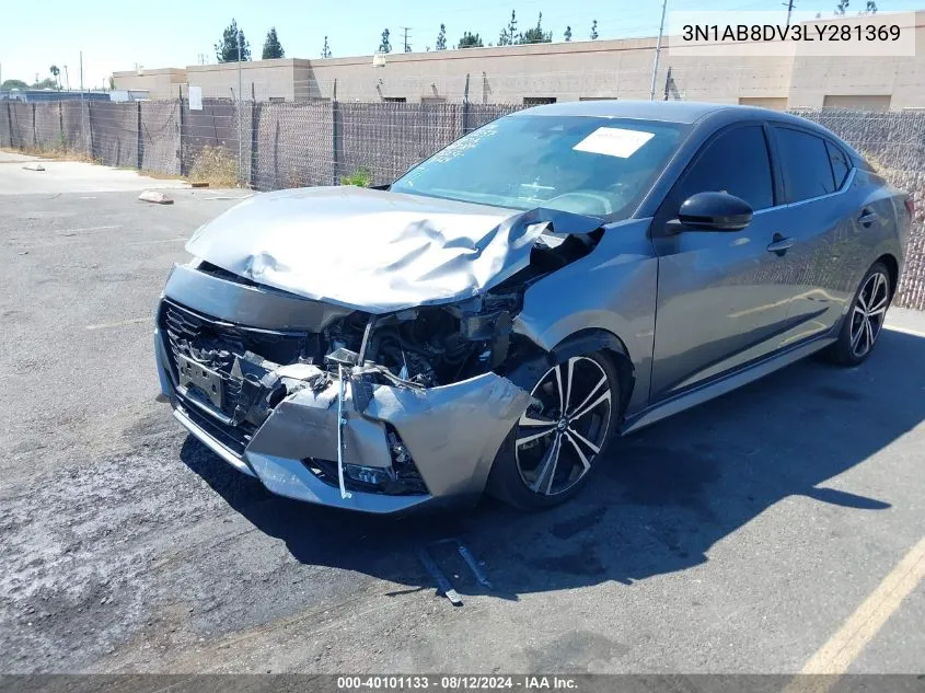 2020 Nissan Sentra Sr Xtronic Cvt VIN: 3N1AB8DV3LY281369 Lot: 40101133