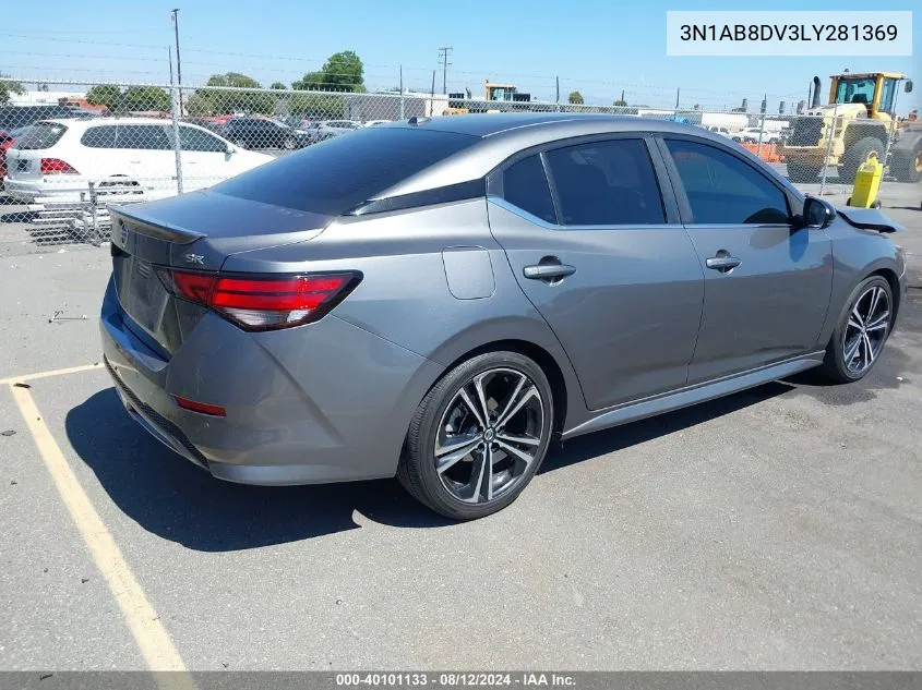 2020 Nissan Sentra Sr Xtronic Cvt VIN: 3N1AB8DV3LY281369 Lot: 40101133