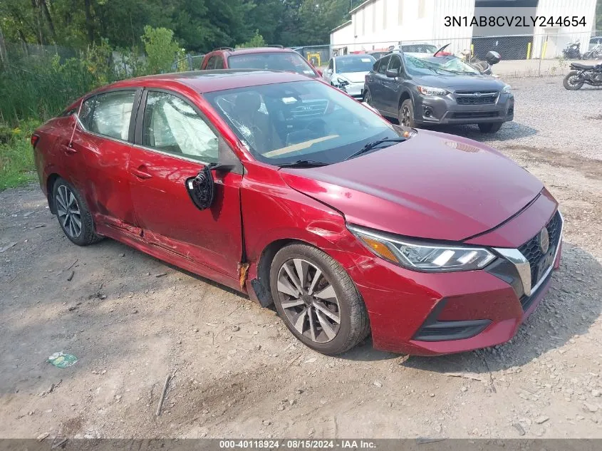 3N1AB8CV2LY244654 2020 Nissan Sentra Sv Xtronic Cvt