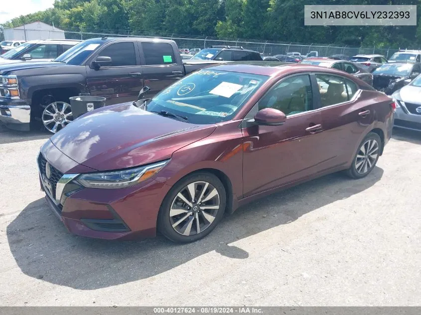 2020 Nissan Sentra Sv Xtronic Cvt VIN: 3N1AB8CV6LY232393 Lot: 40127624