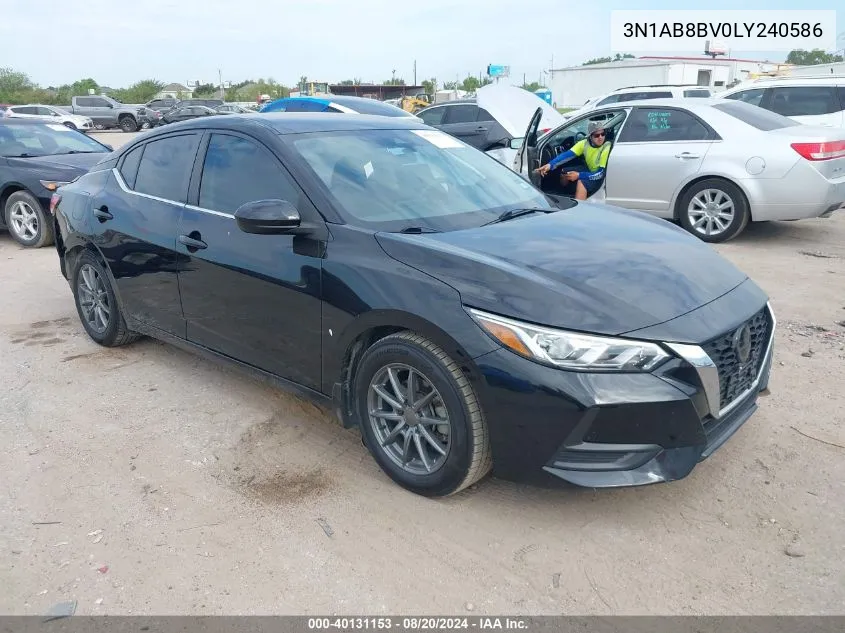 2020 Nissan Sentra S VIN: 3N1AB8BV0LY240586 Lot: 40131153