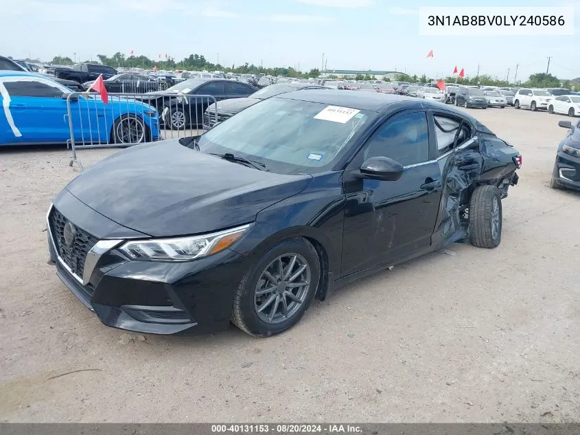 2020 Nissan Sentra S VIN: 3N1AB8BV0LY240586 Lot: 40131153