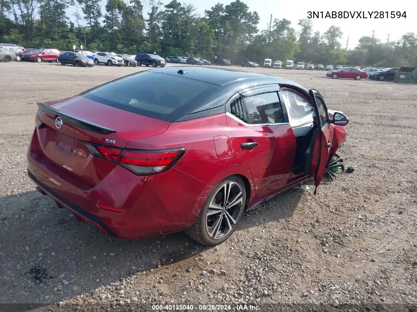 2020 Nissan Sentra Sr Xtronic Cvt VIN: 3N1AB8DVXLY281594 Lot: 40135040