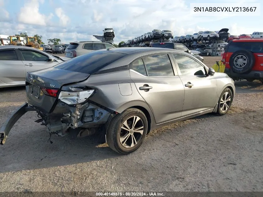 3N1AB8CVXLY213667 2020 Nissan Sentra Sv