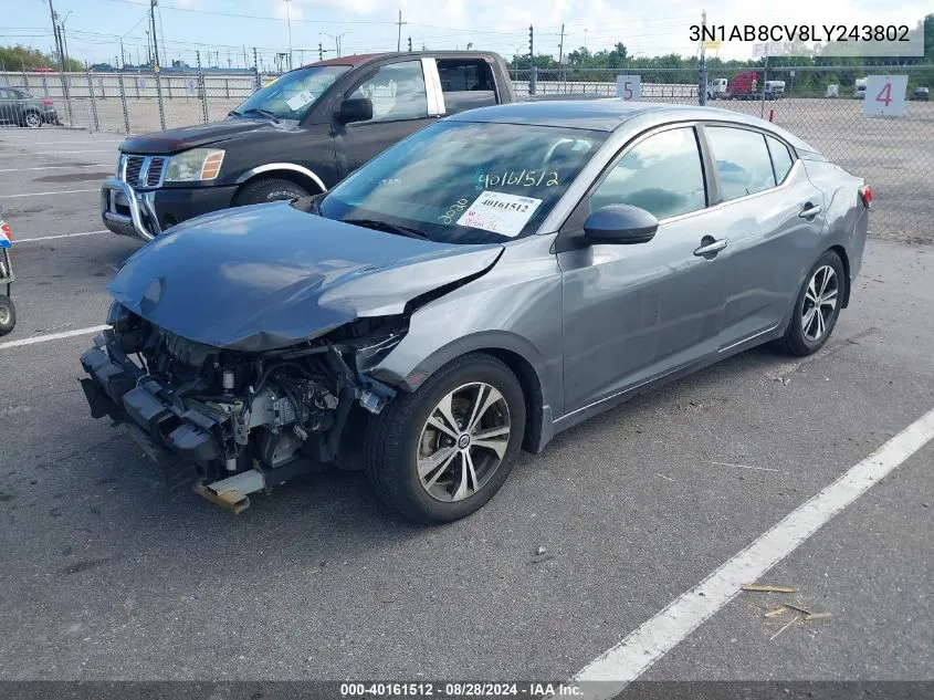 2020 Nissan Sentra Sv Xtronic Cvt VIN: 3N1AB8CV8LY243802 Lot: 40161512