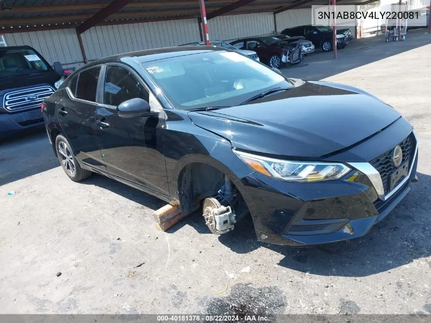 2020 Nissan Sentra Sv Xtronic Cvt VIN: 3N1AB8CV4LY220081 Lot: 40181378