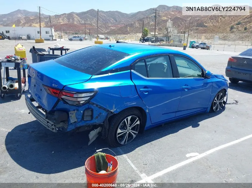 3N1AB8CV6LY224794 2020 Nissan Sentra Sv Xtronic Cvt