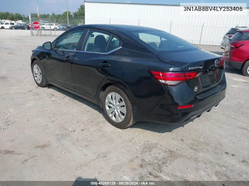 2020 Nissan Sentra S Xtronic Cvt VIN: 3N1AB8BV4LY253406 Lot: 40205129