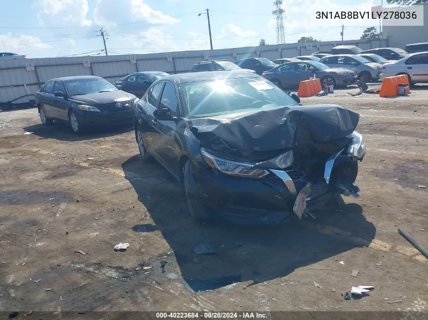 2020 Nissan Sentra S Xtronic Cvt VIN: 3N1AB8BV1LY278036 Lot: 40223684