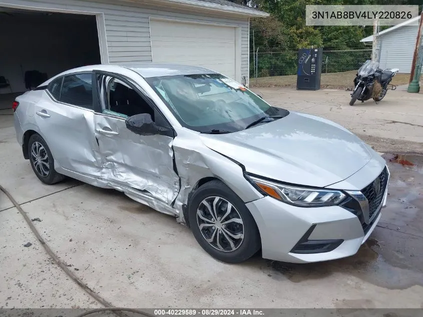 2020 Nissan Sentra S Xtronic Cvt VIN: 3N1AB8BV4LY220826 Lot: 40229589