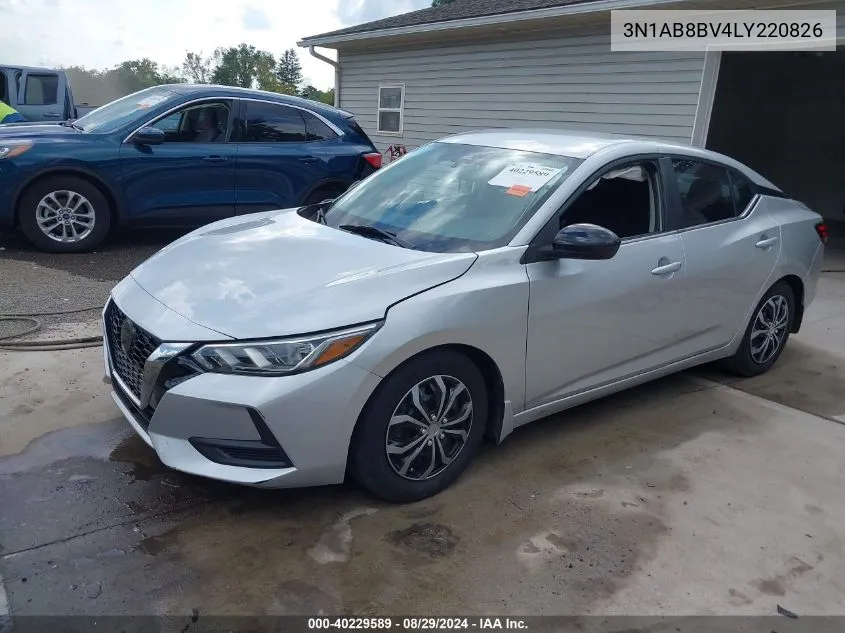 2020 Nissan Sentra S Xtronic Cvt VIN: 3N1AB8BV4LY220826 Lot: 40229589