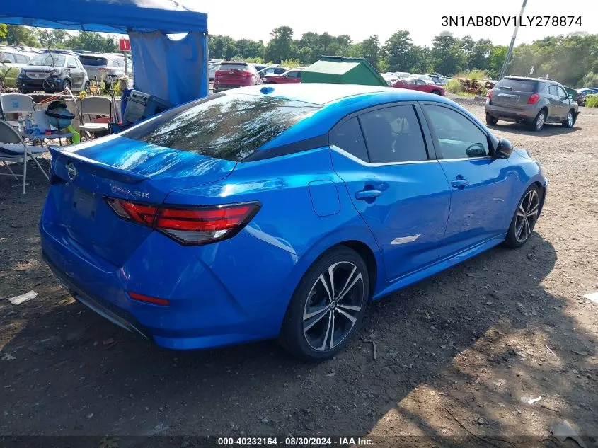 2020 Nissan Sentra Sr Xtronic Cvt VIN: 3N1AB8DV1LY278874 Lot: 40232164