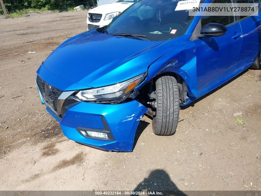 2020 Nissan Sentra Sr Xtronic Cvt VIN: 3N1AB8DV1LY278874 Lot: 40232164