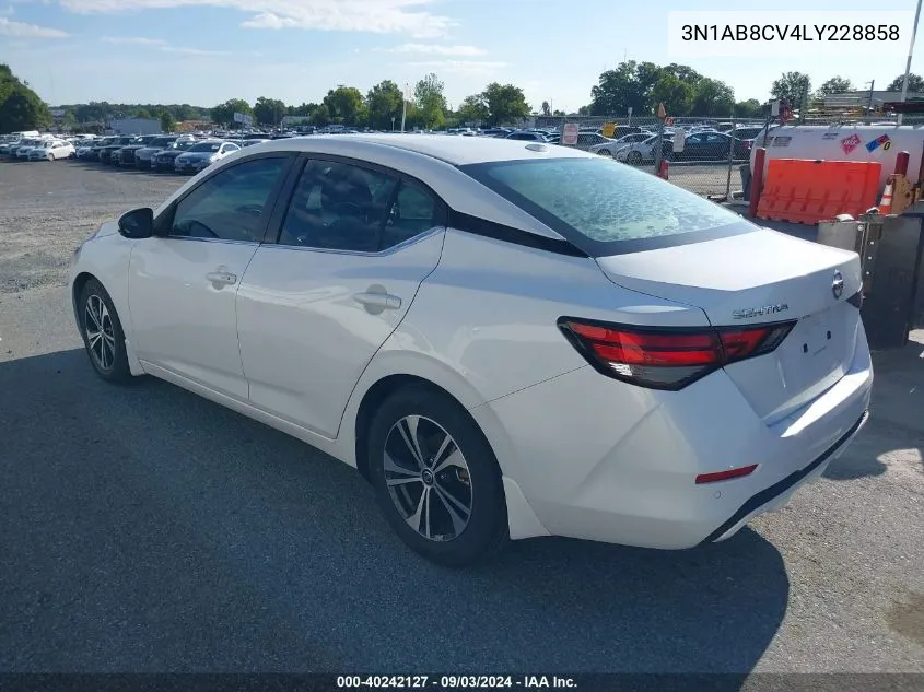 2020 Nissan Sentra Sv Xtronic Cvt VIN: 3N1AB8CV4LY228858 Lot: 40242127