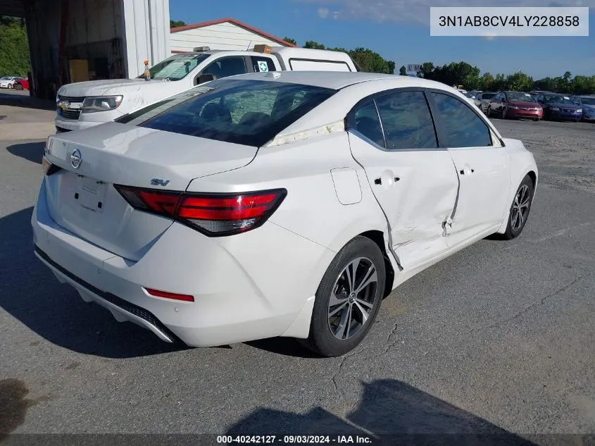 2020 Nissan Sentra Sv Xtronic Cvt VIN: 3N1AB8CV4LY228858 Lot: 40242127