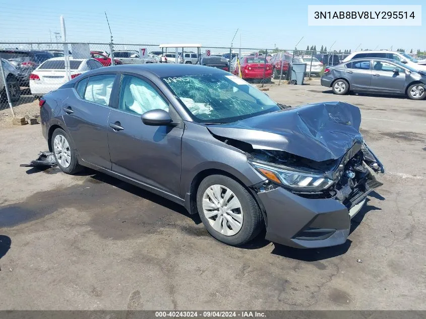 2020 Nissan Sentra S Xtronic Cvt VIN: 3N1AB8BV8LY295514 Lot: 40243024