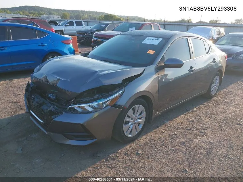 2020 Nissan Sentra S Xtronic Cvt VIN: 3N1AB8BV6LY293308 Lot: 40256501