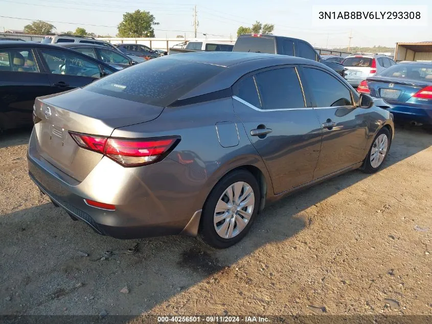 2020 Nissan Sentra S Xtronic Cvt VIN: 3N1AB8BV6LY293308 Lot: 40256501