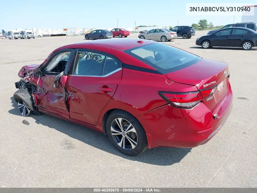 3N1AB8CV5LY310940 2020 Nissan Sentra Sv Xtronic Cvt