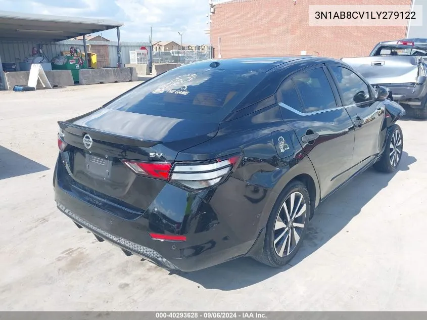 2020 Nissan Sentra Sv Xtronic Cvt VIN: 3N1AB8CV1LY279122 Lot: 40293628