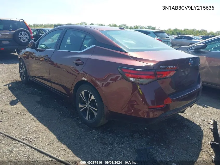 2020 Nissan Sentra Sv Xtronic Cvt VIN: 3N1AB8CV9LY215636 Lot: 40297516