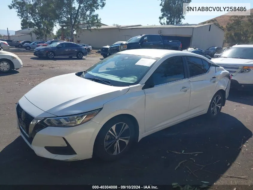 2020 Nissan Sentra Sv Xtronic Cvt VIN: 3N1AB8CV0LY258486 Lot: 40304008