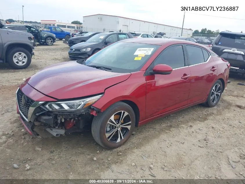 2020 Nissan Sentra Sv Xtronic Cvt VIN: 3N1AB8CV7LY236887 Lot: 40306639