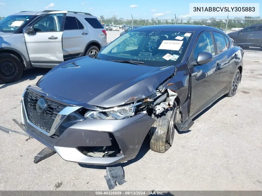 3N1AB8CV5LY305883 2020 Nissan Sentra Sv Xtronic Cvt