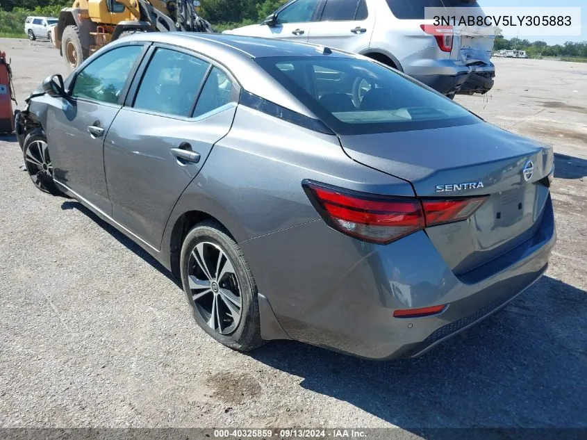 2020 Nissan Sentra Sv Xtronic Cvt VIN: 3N1AB8CV5LY305883 Lot: 40325859