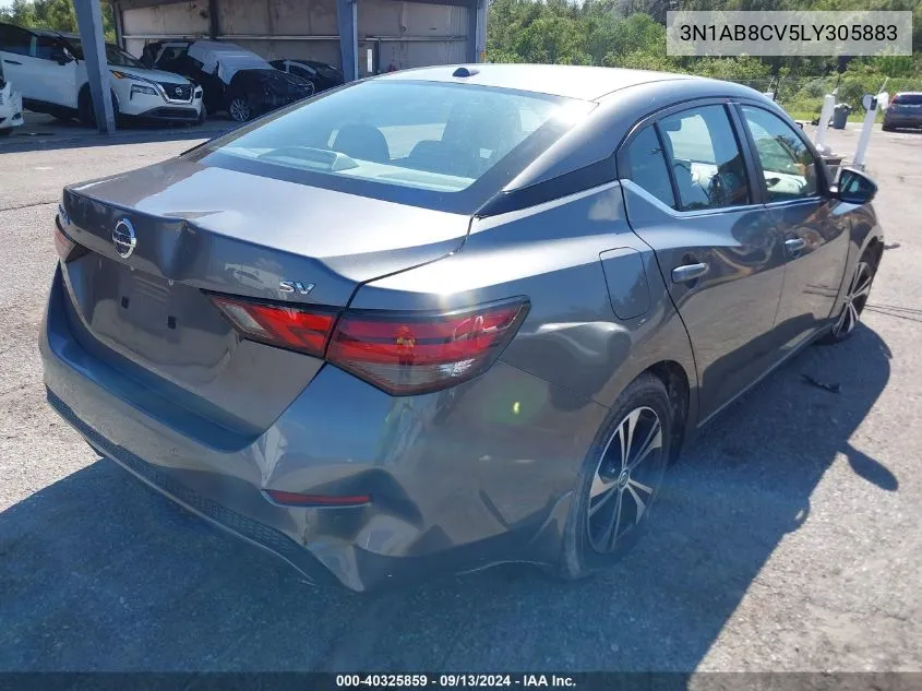 2020 Nissan Sentra Sv Xtronic Cvt VIN: 3N1AB8CV5LY305883 Lot: 40325859