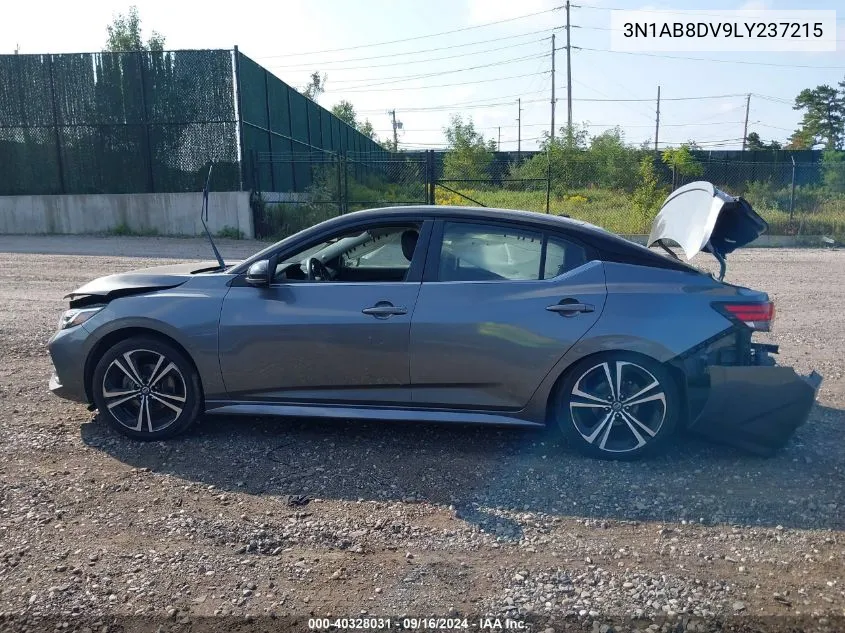 2020 Nissan Sentra Sr VIN: 3N1AB8DV9LY237215 Lot: 40328031