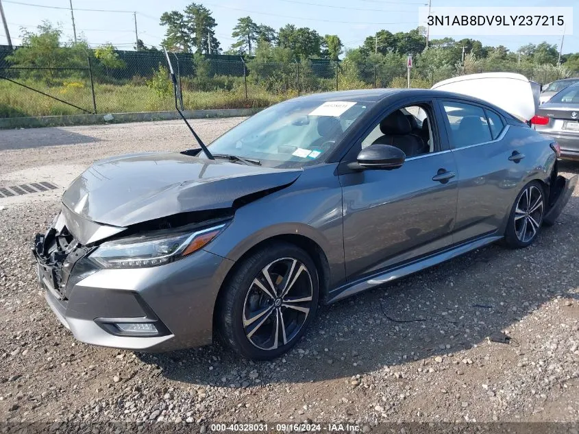 2020 Nissan Sentra Sr VIN: 3N1AB8DV9LY237215 Lot: 40328031